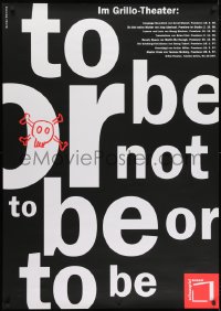 1k275 TO BE OR NOT TO BE 33x47 German stage poster 1996 William Shakespeare's Hamlet, Werbung