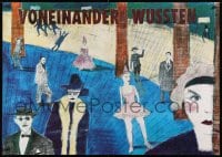1k233 VONEINANDER WUSSTEN 33x47 German special poster 1980s art of people in a variety of outfits!