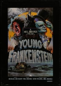 1k075 YOUNG FRANKENSTEIN 35x49 special poster 1981 Mel Brooks, Alvin art of Wilder, Boyle & Feldman!