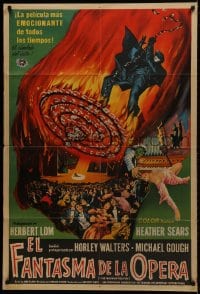 1m166 PHANTOM OF THE OPERA Argentinean 1962 Hammer horror, art of Herbert Lom on chandelier!