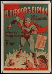 1m020 SPY SMASHER linen Argentinean 1942 cool different artwork of the Whiz Comics super hero!