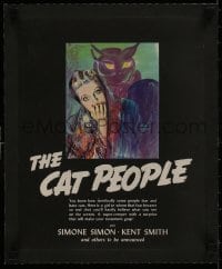 1m027 CAT PEOPLE linen campaign book page 1942 Jacques Tourneur, different art of Simone Simon!