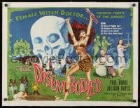 1m050 DISEMBODIED linen 1/2sh 1957 artwork of super sexy female voodoo witch doctor Allison Hayes!