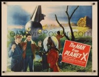 1m002 MAN FROM PLANET X style A 1/2sh 1951 Edgar Ulmer, different image of alien & men by ship, rare!