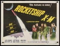 1m057 ROCKETSHIP X-M linen 1/2sh 1950 Lloyd Bridges, screen's 1st story of man's conquest of space!