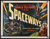 1m058 SPACEWAYS linen 1/2sh 1953 Terence Fisher, Hammer sci-fi, space islands in the sky!