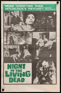 1m249 NIGHT OF THE LIVING DEAD green 11x17 herald 1968 George Romero classic, mindless zombies!