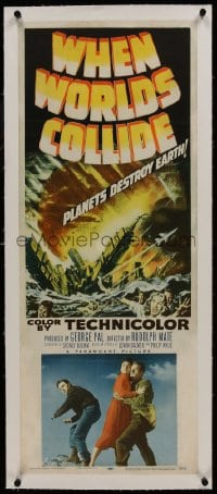 1m041 WHEN WORLDS COLLIDE linen insert 1951 George Pal doomsday classic, planets destroy Earth!