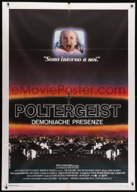 1m203 POLTERGEIST Italian 1p 1982 Tobe Hooper, classic, they're here, Heather O'Rourke in TV!