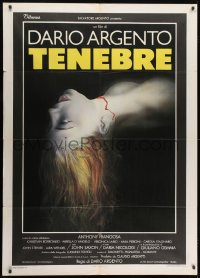 1m207 TENEBRE Italian 1p 1982 Dario Argento giallo, creepy artwork of dead female victim!
