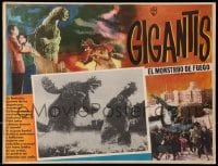 1m258 GIGANTIS THE FIRE MONSTER Mexican LC 1960 Angurus attacking Godzilla from behind!