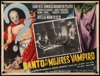 1m277 SAMSON VERSUS THE VAMPIRE WOMEN Mexican LC 1962 cool border art of masked wrestler Santo!