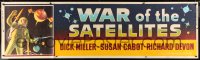 1m147 WAR OF THE SATELLITES paper banner 1958 cool art of astronaut floating in space, very rare!