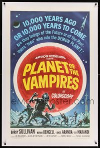 1m118 PLANET OF THE VAMPIRES linen 1sh 1965 Mario Bava, beings of the future who rule demon planet!