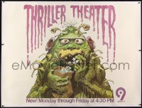 1m008 THRILLER THEATER TV linen subway poster 1971 Jack Davis art of monster eating popcorn, rare!