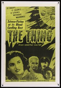 1m129 THING linen 1sh R1957 Howard Hawks classic, it strikes without warning from another world!