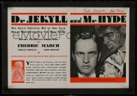 1m028 DR. JEKYLL & MR. HYDE signed linen trade ad 1931 by BOTH Rouben Mamoulian AND Karl Struss!