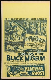 1m222 HORRORS OF THE BLACK MUSEUM/HEADLESS GHOST Benton WC 1959 where no one leaves alive!
