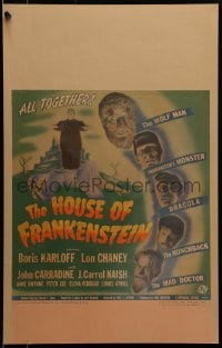 1m223 HOUSE OF FRANKENSTEIN WC 1944 Boris Karloff & all top monster stars in make-up, ultra rare!