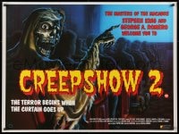 1p205 CREEPSHOW 2 British quad 1987 Tom Savini, great Winters artwork of skeleton Creep in theater!