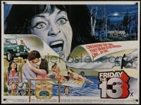 1p206 FRIDAY THE 13th British quad 1980 great completely different art from slasher horror classic!
