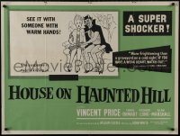 1p209 HOUSE ON HAUNTED HILL British quad 1959 different art of Devil in theater with scared girl!