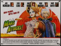 1p211 MARS ATTACKS! British quad 1996 directed by Tim Burton, great sci-fi art by Philip Castle!