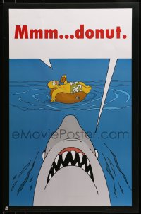 1p050 SIMPSONS 27x35 commercial poster 2005 completely wacky Jaws parody art w/ Homer, mmm donut!