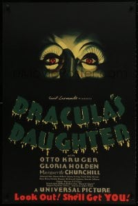 1p032 DRACULA'S DAUGHTER S2 recreation 1sh 2000 Gloria Holden in title role, great close-up art!
