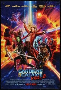 1p122 GUARDIANS OF THE GALAXY VOL. 2 int'l French language advance DS 1sh 2017 different cast image!