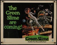 1p062 GREEN SLIME 1/2sh 1969 classic cheesy sci-fi movie, Livoti art of sexy astronaut & monster!