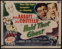 1p064 HOLD THAT GHOST 1/2sh R1948 scared Bud Abbott & Lou Costello, Andrews Sisters, ultra rare!