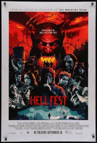 1p127 HELL FEST advance DS 1sh 2018 very creepy carnival images, fun going in, hell getting out!