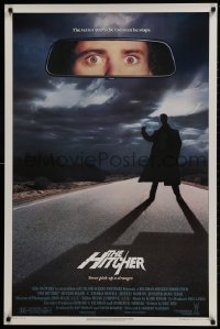 1p130 HITCHER 1sh 1986 creepy hitchhiker Rutger Hauer, C. Thomas Howell, Jennifer Jason Leigh!