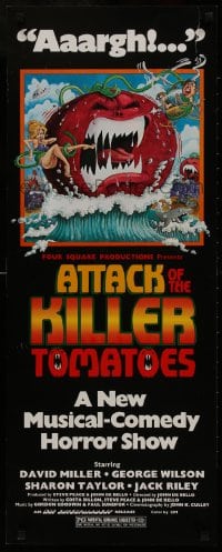 1p085 ATTACK OF THE KILLER TOMATOES insert 1979 wacky monster artwork by David Weisman!