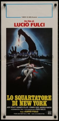 1p227 NEW YORK RIPPER Italian locandina 1982 Lucio Fulci, horror art of killer & female victim!