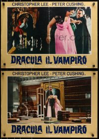 1p234 HORROR OF DRACULA set of 5 Italian 18x27 pbustas R1970 Hammer horror, vampire Christopher Lee!