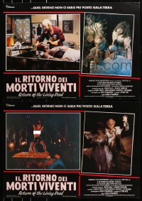 1p235 RETURN OF THE LIVING DEAD set of 8 Italian 19x27 pbustas 1985 punk rock zombies ready to party