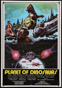 1p165 PLANET OF DINOSAURS Lebanese 1978 X-Wings & Millennium Falcon art from Star Wars by Tino Aller