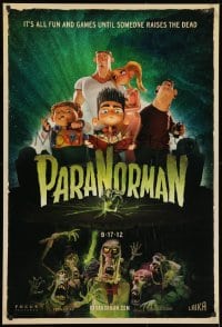 1p141 PARANORMAN advance DS 1sh 2012 all fun and games until someone raises the dead, zombies!