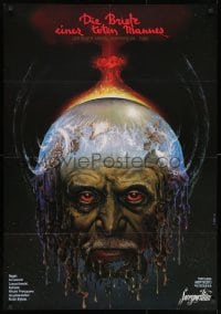 1p167 DEAD MAN'S LETTERS export Russian 28x39 1986 wild Bogdanov art of man w/melting earth head!