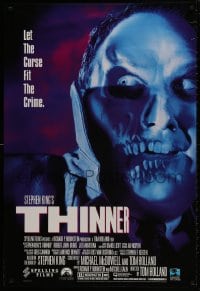 1p048 THINNER 27x40 video poster 1996 Stephen King, Robert John Burke, cool horror images!