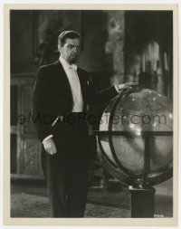 1r116 MOST DANGEROUS GAME 8x10.25 still 1932 hunter of humans Leslie Banks by world globe, rare!