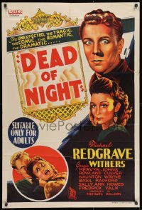 1r002 DEAD OF NIGHT Aust 1sh 1948 Ealing, ventriloquist Michael Redgrave, Googie Withers, rare!