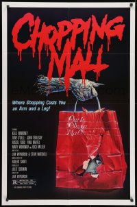 1r425 CHOPPING MALL 1sh 1986 K. Akins art of severed hand carrying shopping bag with head in it!