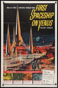 1r464 FIRST SPACESHIP ON VENUS 1sh 1962 Der Schweigende Stern, German sci-fi, cool art!