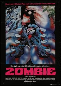 1r016 DAWN OF THE DEAD German 1979 George Romero, wild completely different psychedelic artwork!