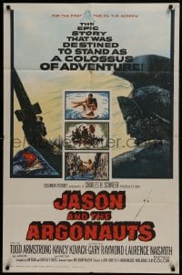 1r494 JASON & THE ARGONAUTS 1sh 1963 great special effects by Ray Harryhausen, art of colossus!