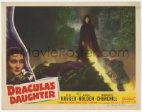 1r247 DRACULA'S DAUGHTER LC #3 R1949 Gloria Holden stands over man about to be burned on pyre!