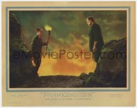 1r146 FRANKENSTEIN LC 1931 best close up Colin Clive staring at Boris Karloff as the monster, rare!